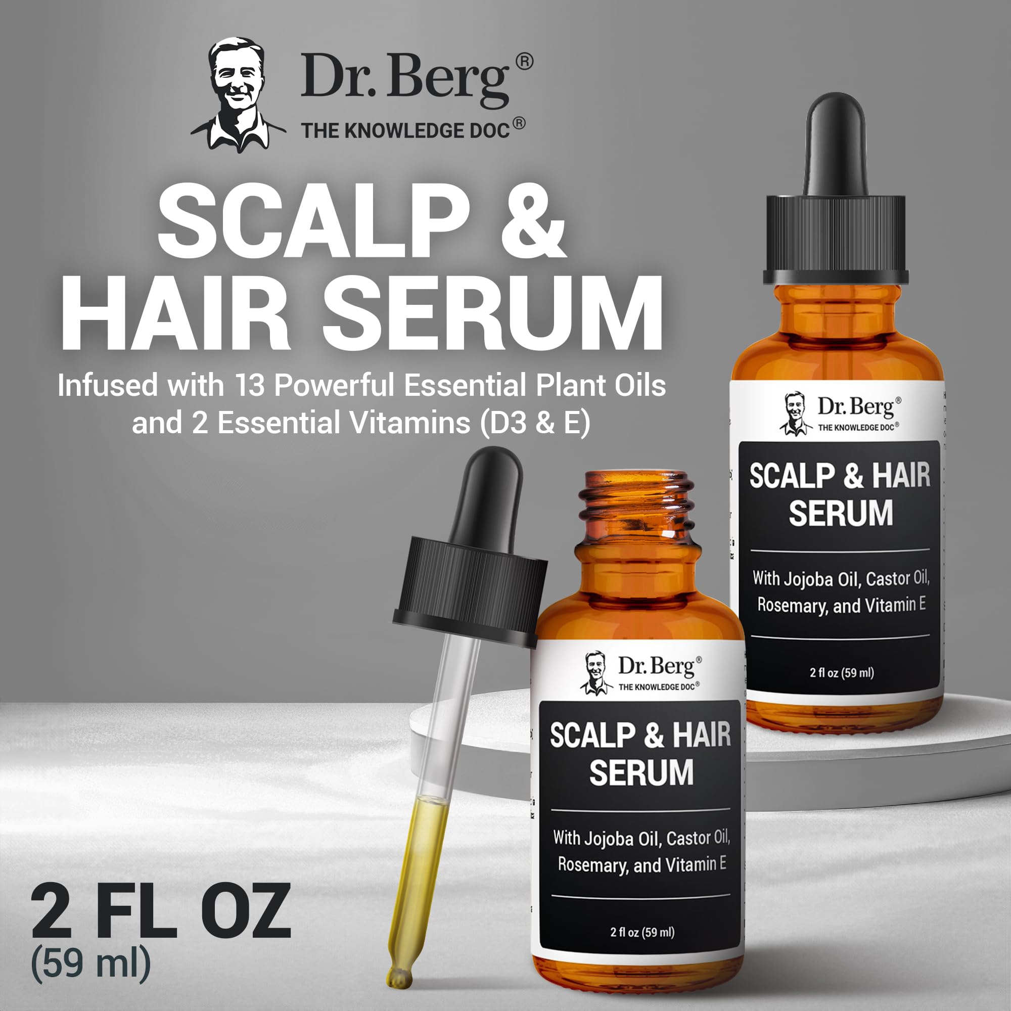 Huile de ricin dans le Sérum Dr. Berg pour fortifier les longueurs.