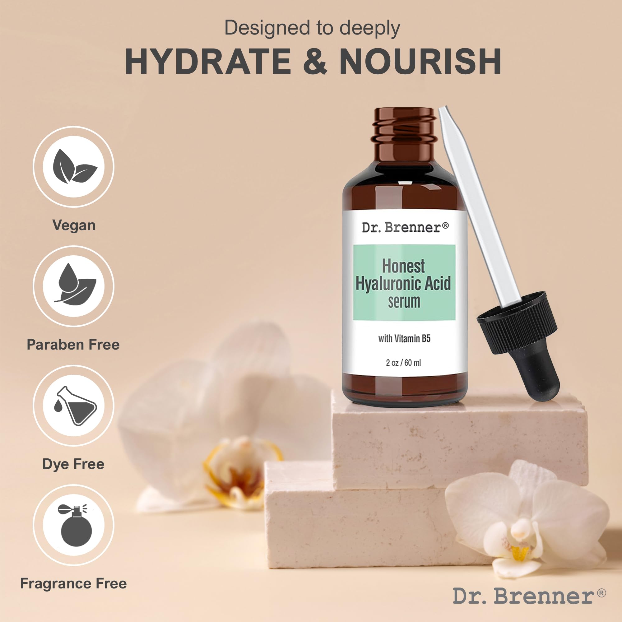 Routine quotidienne visage avec le sérum Dr. Brenner Hyaluronique.