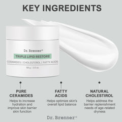 Dr. Brenner Triple Lipid Restore texture crème visage, absorption rapide