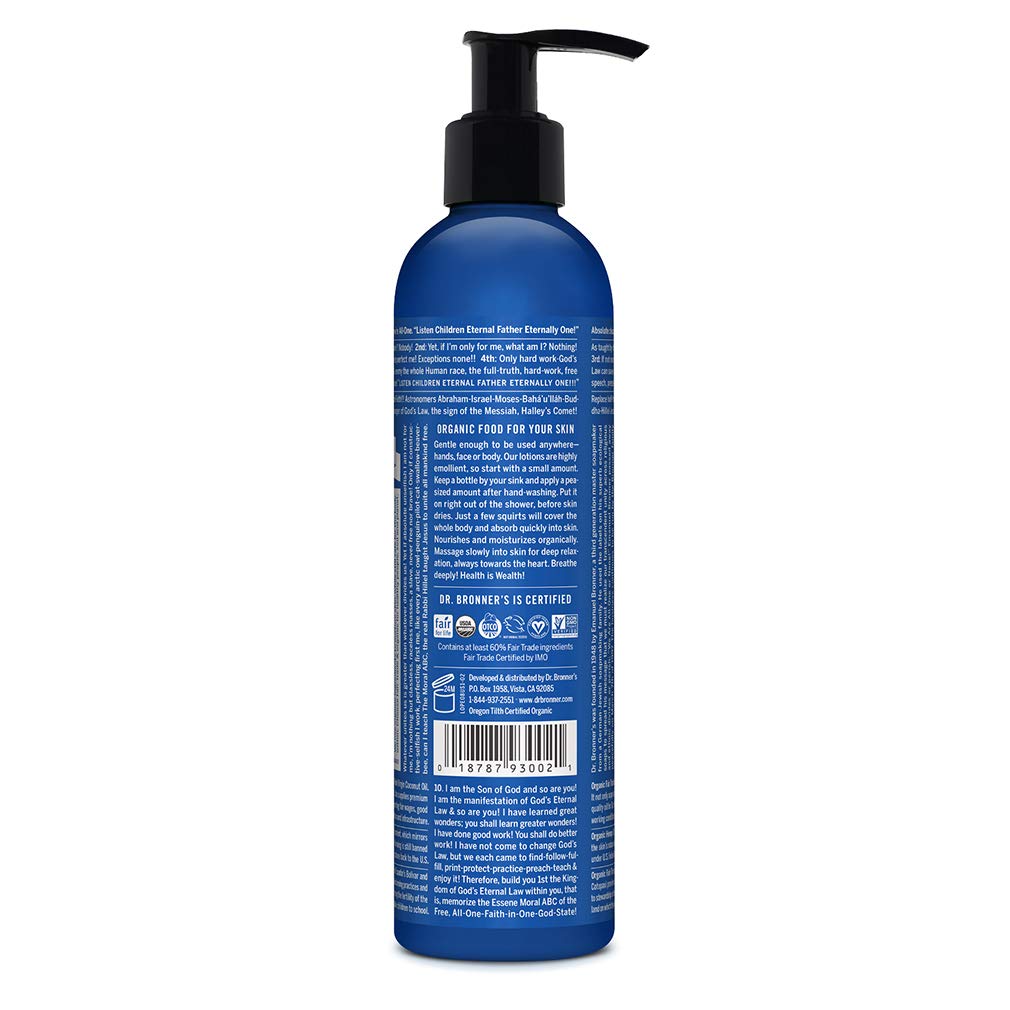 Texture crème légère Dr. Bronner's Lotion Bio Menthe et hydratation rapide