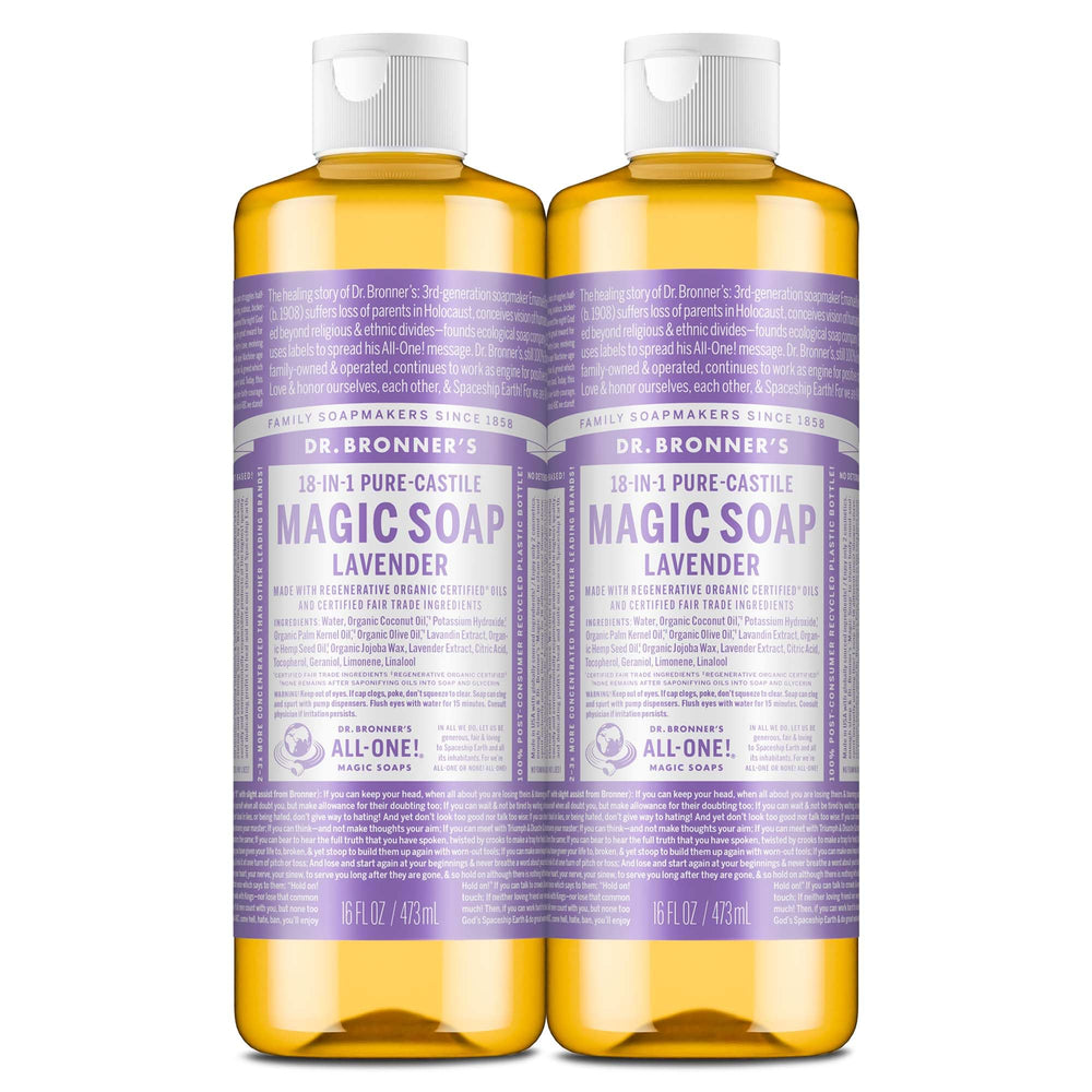 Dr. Bronner’s Lavande – bouteille de savon liquide pour une peau fraîche et parfumée