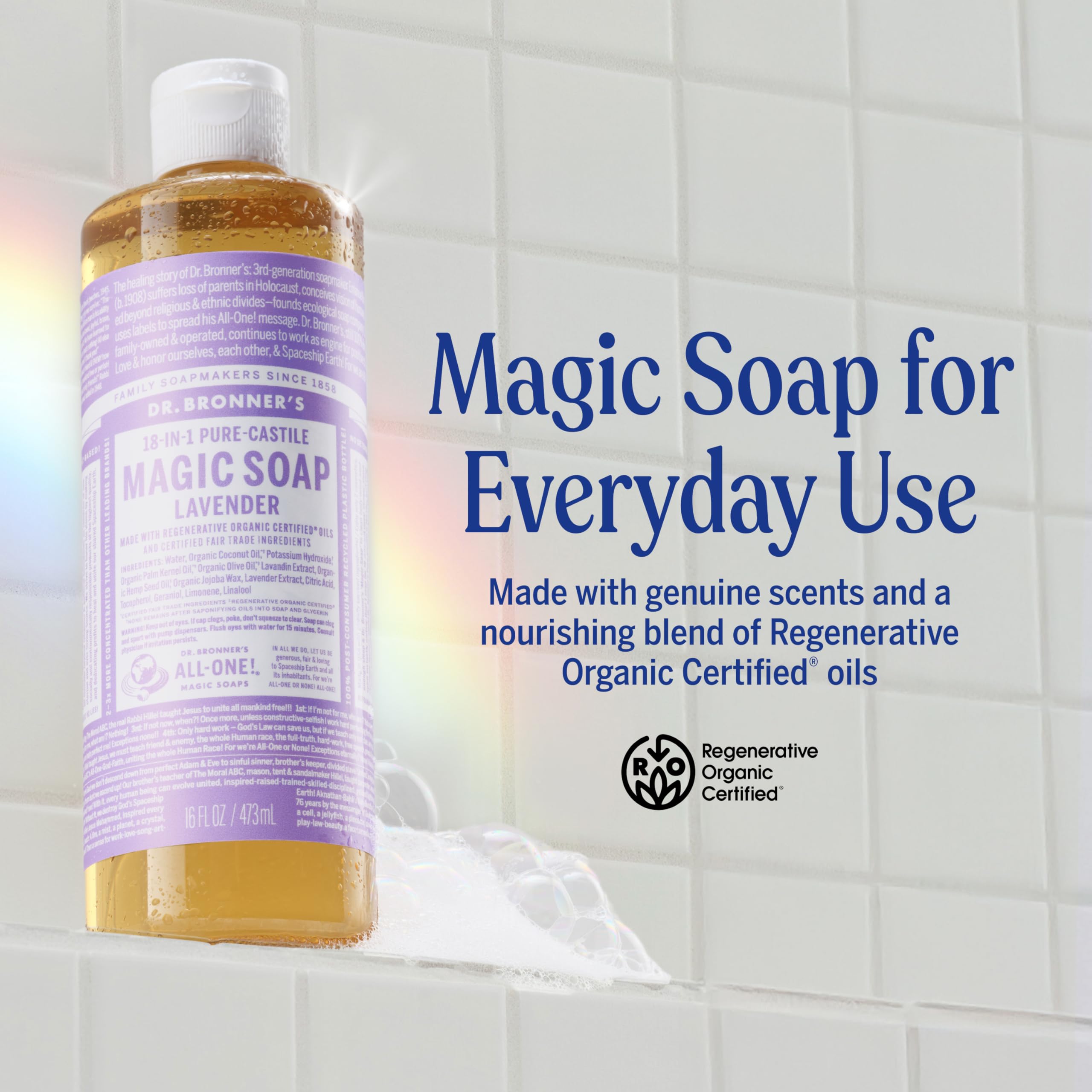 Dr. Bronner’s Lavande – mousse riche idéale pour la douche et le bain