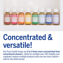 Dr. Bronner's Pure-Castile Amande – utilisation polyvalente vaisselle et surfaces.