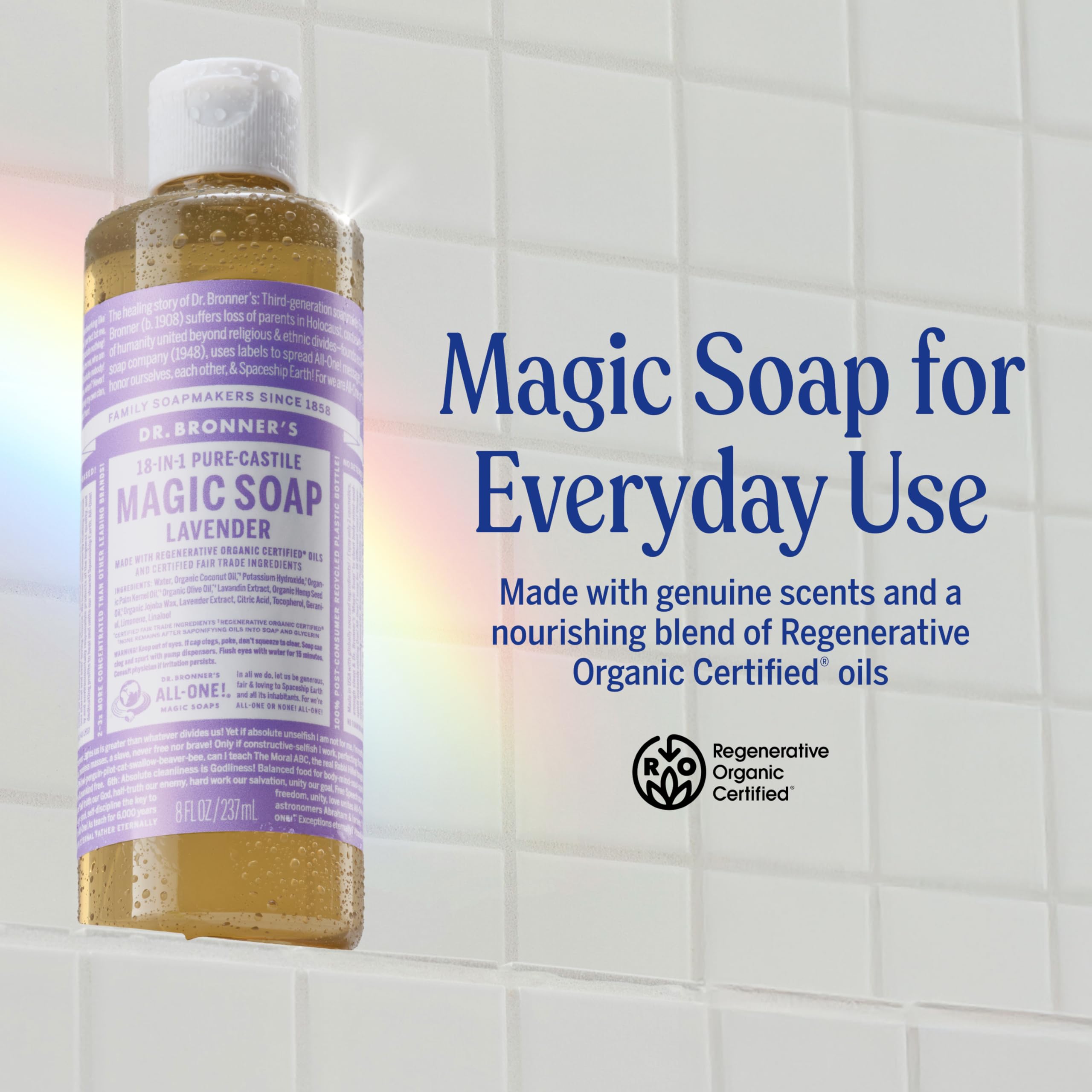 Mousse riche Lavande Dr. Bronner’s pour corps et mains.