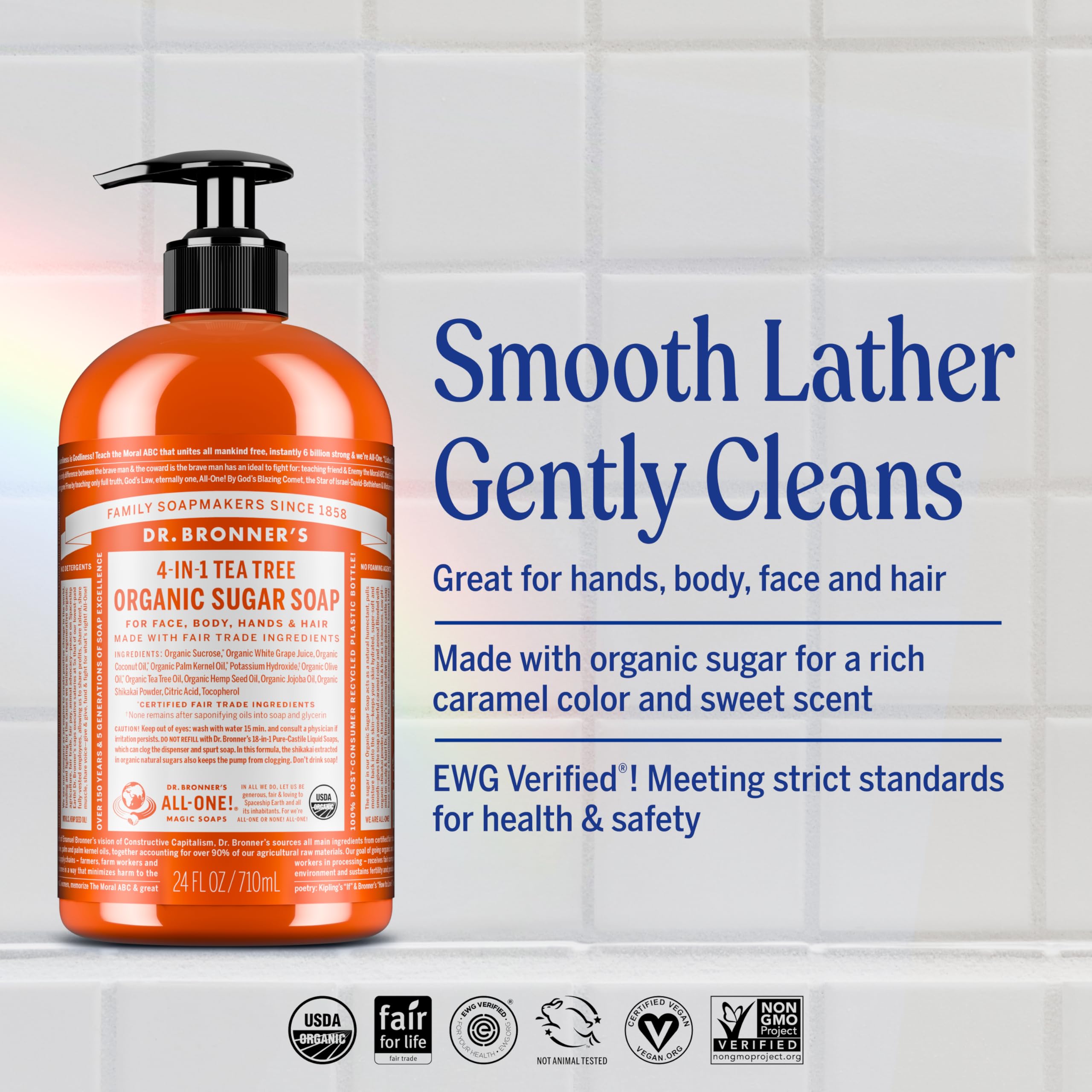 Parfum frais des huiles essentielles du savon Dr. Bronner's bio
