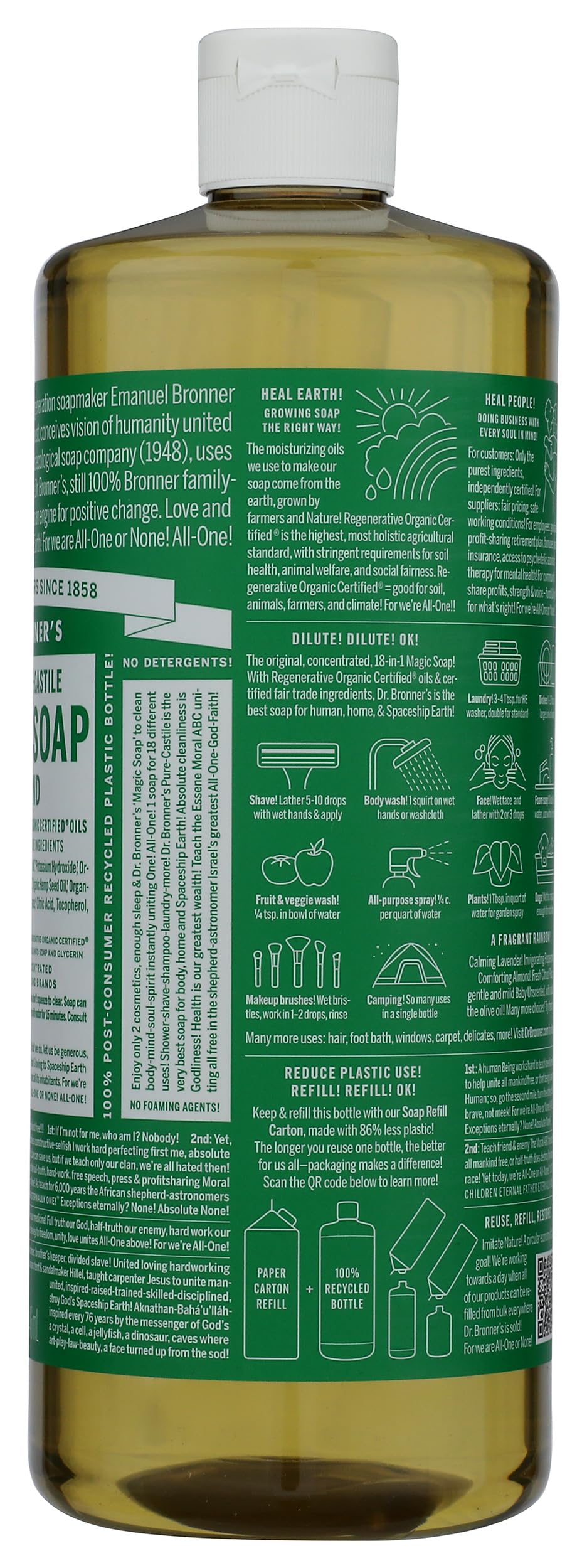 Dr. Bronner's Almond Castile Soap pet care gentle cleansing