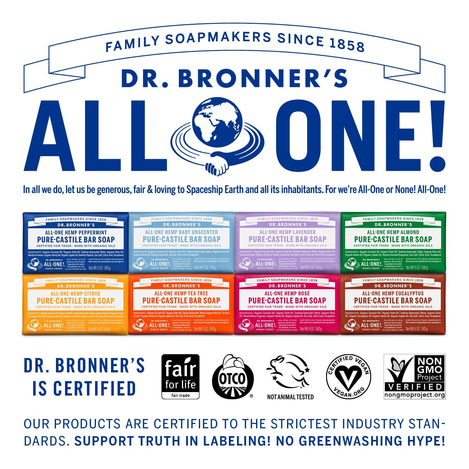 Savon Dr. Bronner's Rose, expérience florale légère pour la peau.