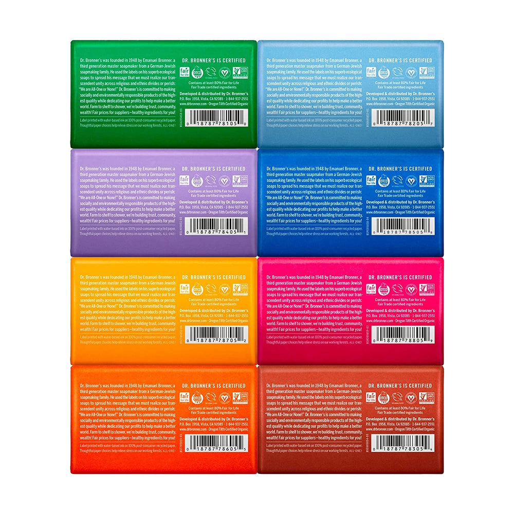 Savon Dr. Bronner's Sans Parfum, lavage neutre idéal pour peaux sensibles.