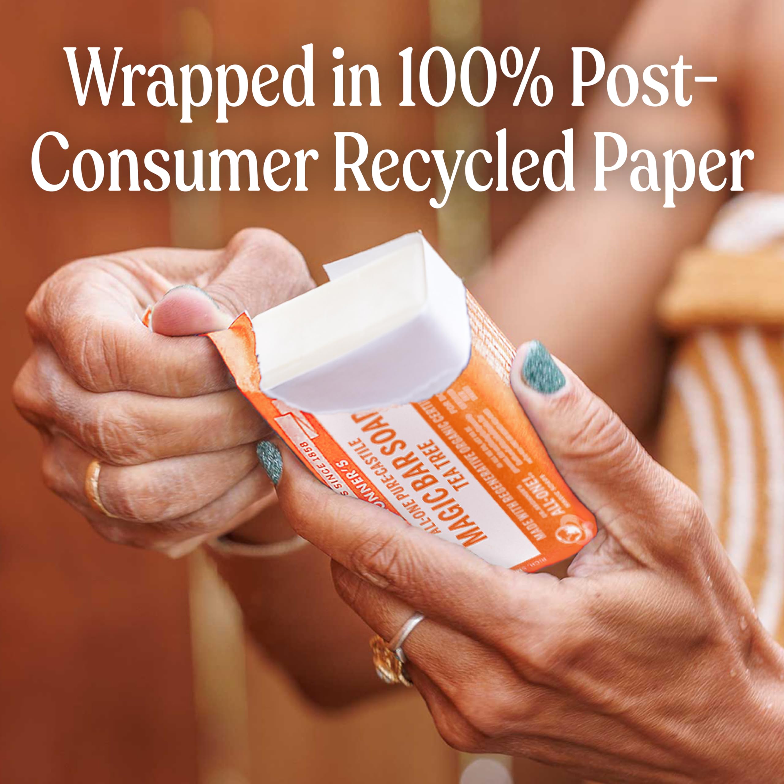 Dr. Bronner's Emballage Papier Recycler Post-Consommation: démarche écoresponsable.