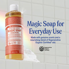 Dr. Bronner’s eucalyptus - mousse riche prête pour le bain.
