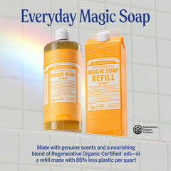 Huile biologique et ingrédients équitables utilisés par Dr. Bronner's.