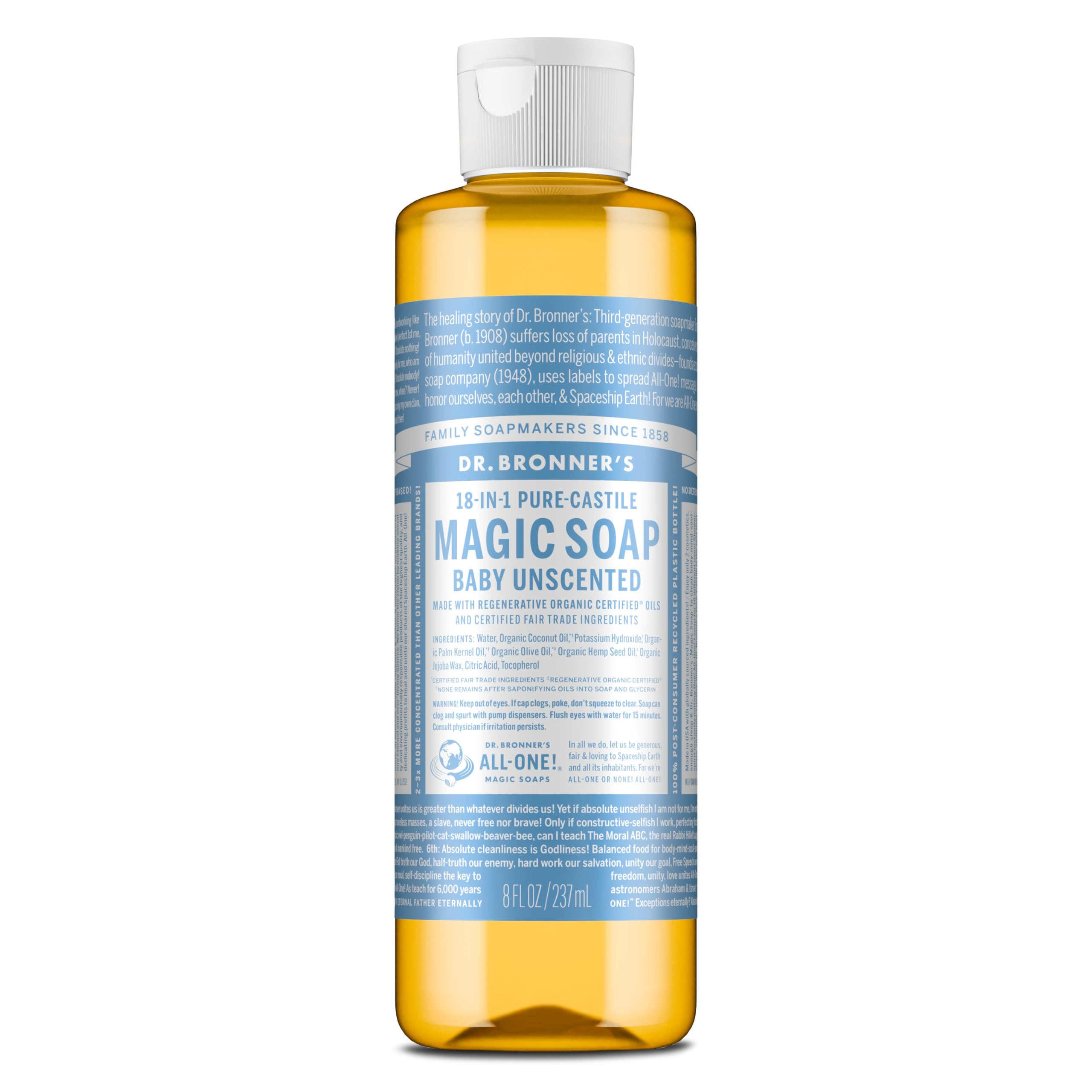 Dr. Bronner's Savon liquide Bébé sans parfum sur peau délicate