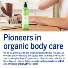Dr. Bronner's Patchouli Lime Lotion – texture légère et absorption rapide.
