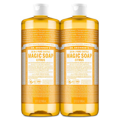 Dr. Bronner's Savon Citrus en lot de 2 x 946 ml, affichage bouteilles