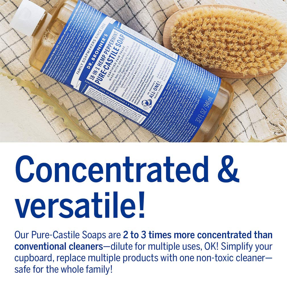 Dr. Bronner's Menthe: concentration élevée, moins d'emballage