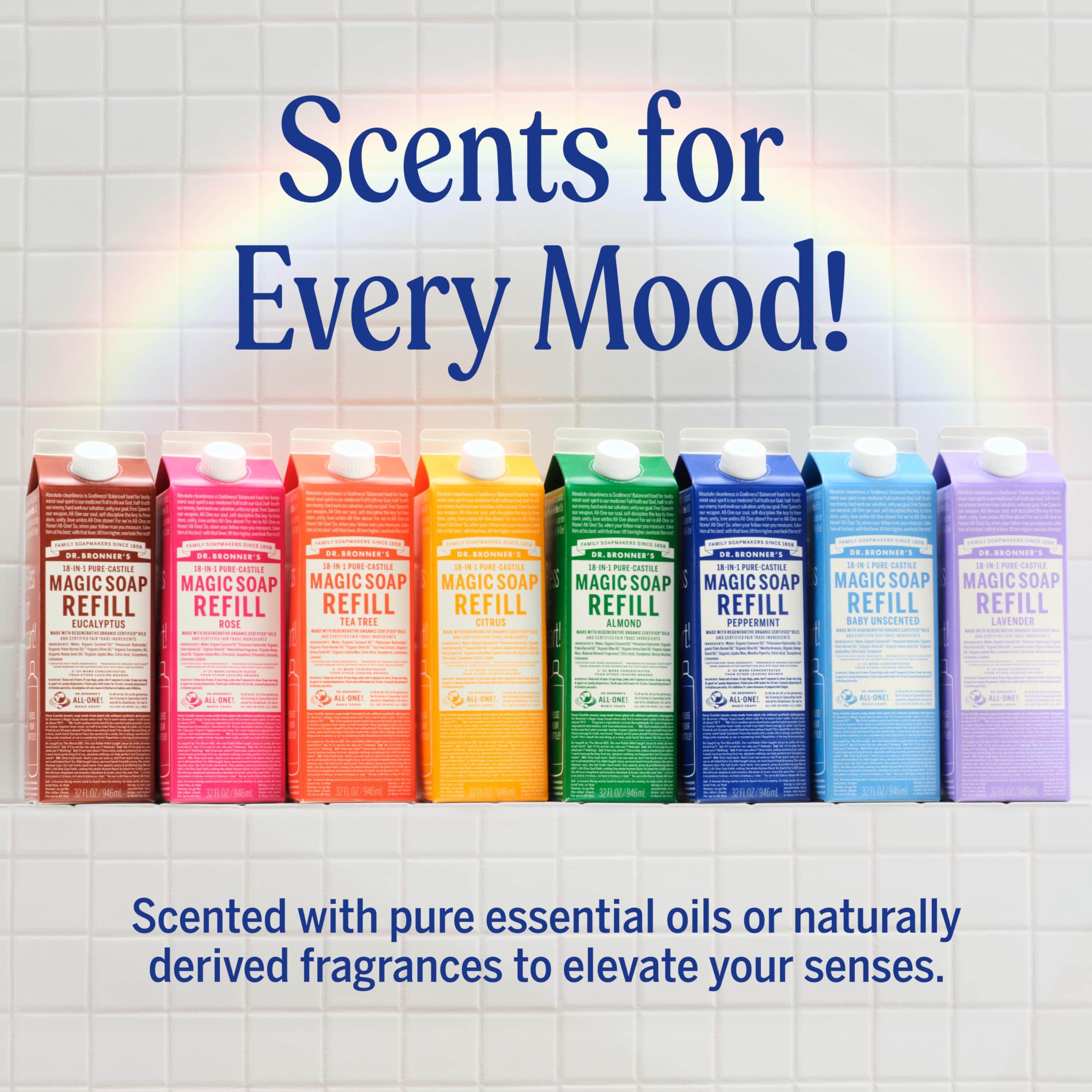 Recharge Dr. Bronner’s carton moins plastique, format pratique et durable