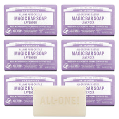 Dr. Bronner’s Lavande – barre savon mousse riche pour visage et corps.