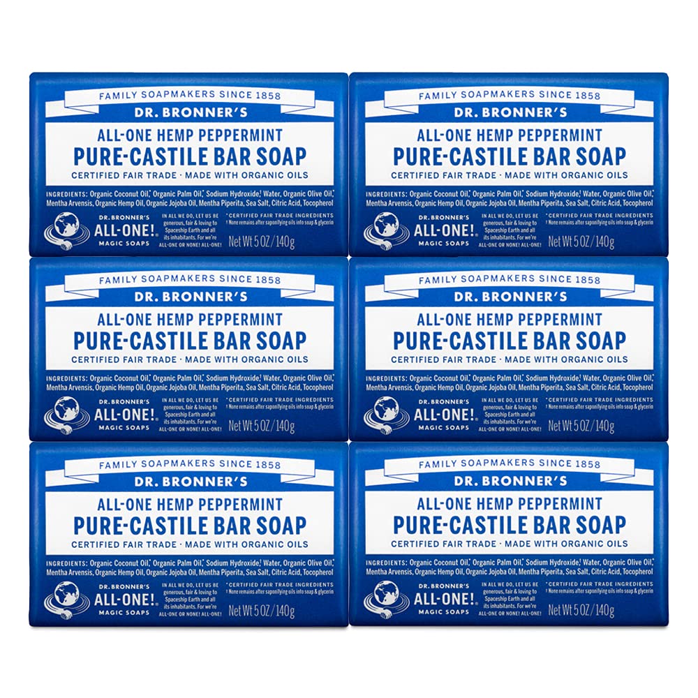 Dr. Bronner's Savon Pur-Castile Menthe, emballage recyclé et écologique.