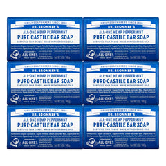 Dr. Bronner's Savon Pur-Castile Menthe, emballage recyclé et écologique.