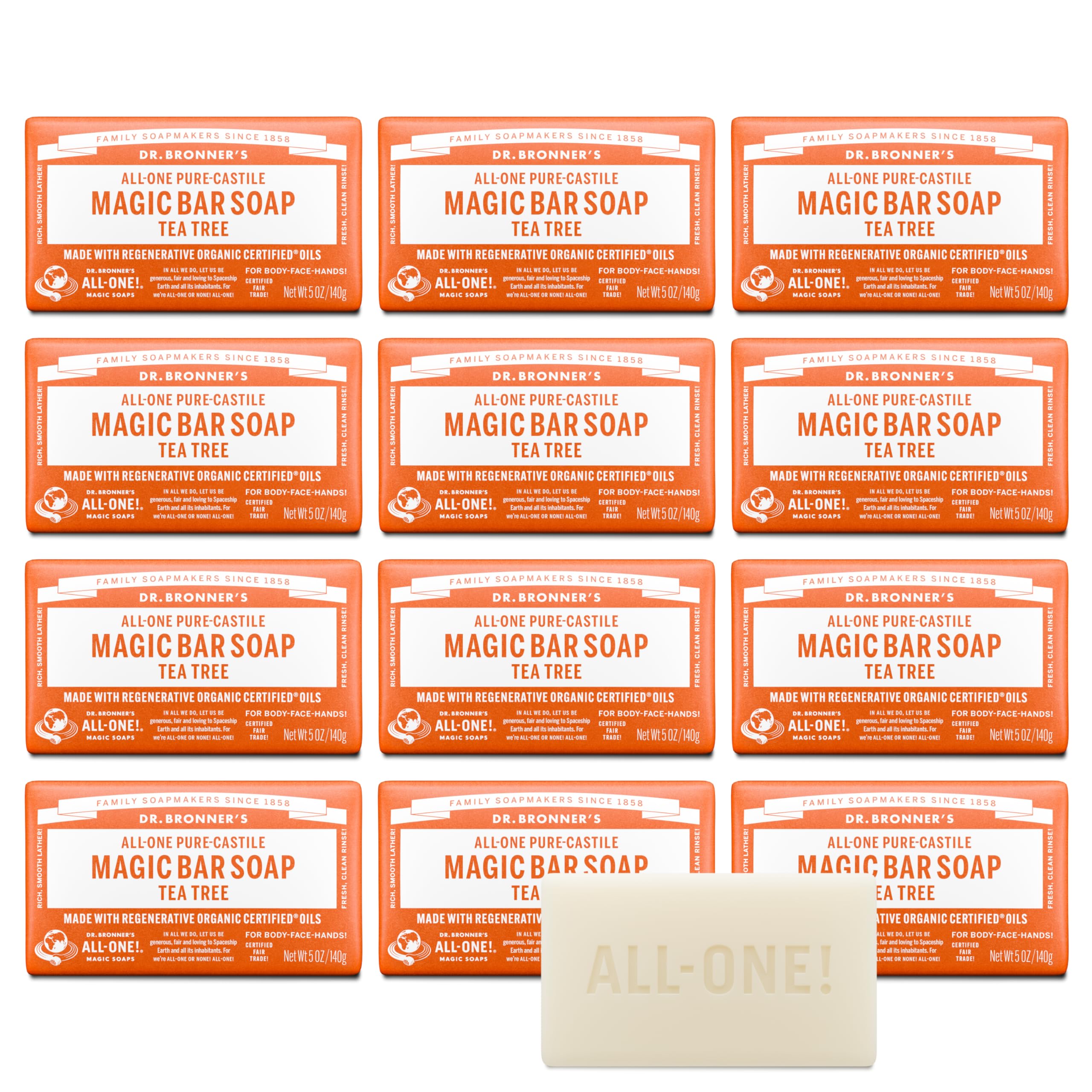 Dr. Bronner's Savon-barre Tea Tree: mousse riche pour visage