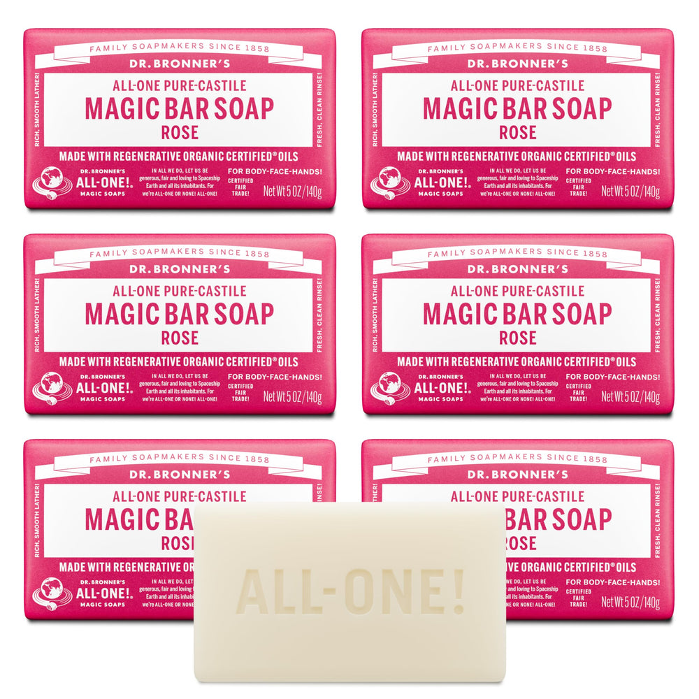Dr. Bronner's barre rose 5oz: mousse riche pour visage et corps