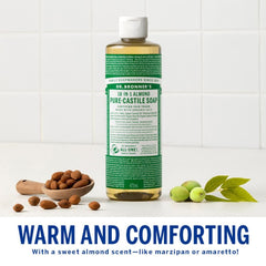 Dr. Bronner's Savon Liquide Amande - versement facile, mousse riche idéale pour la douche