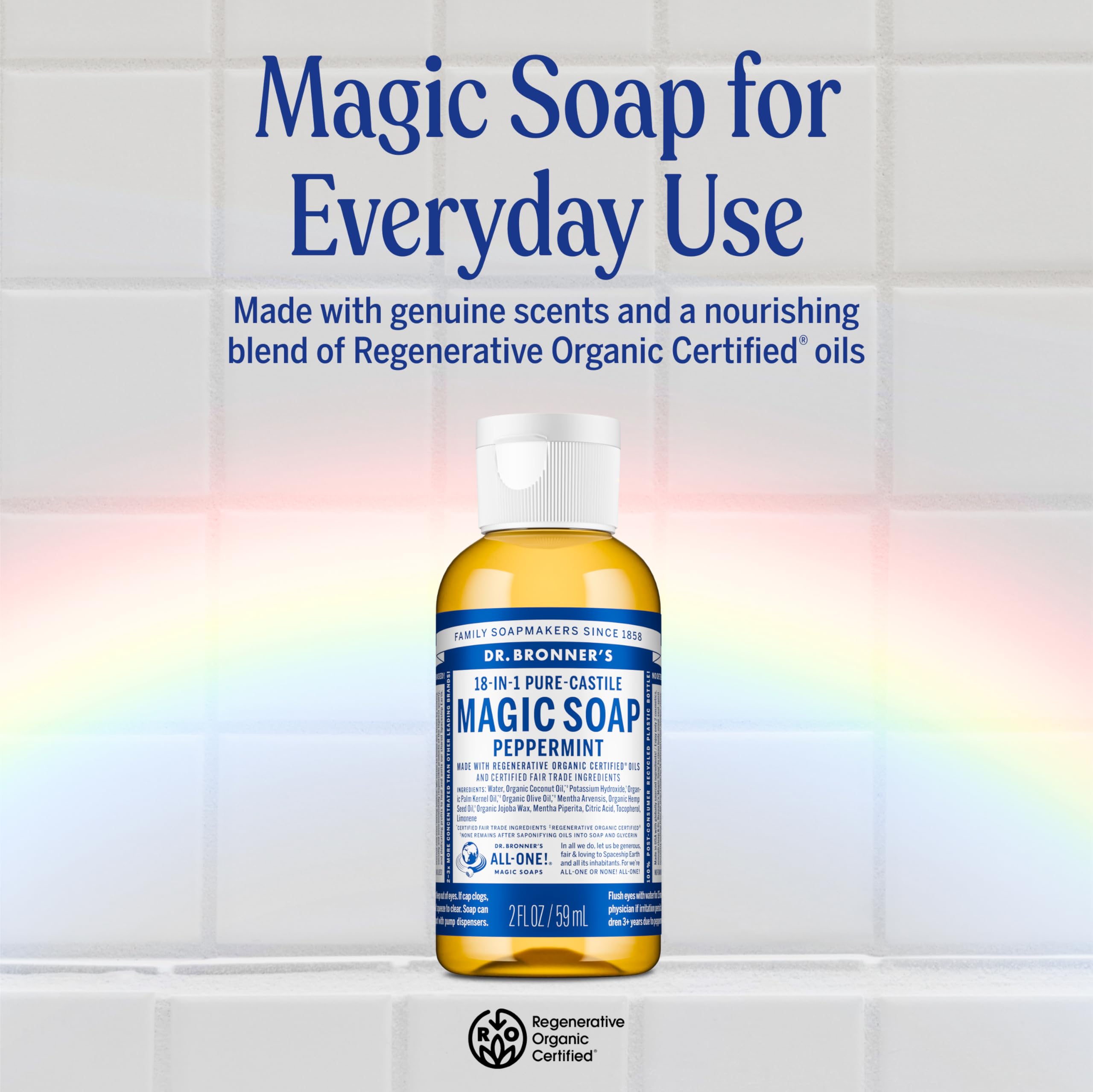 Mousse riche du savon Dr. Bronner's pour peau douce