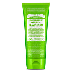 Dr. Bronner's savon de rasage bio citronnelle en bouteille, hydratant et frais.