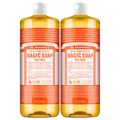 Dr. Bronner’s Savon Tea Tree Pure-Castile, bouteille 32 oz, lot de 2, polyvalent.