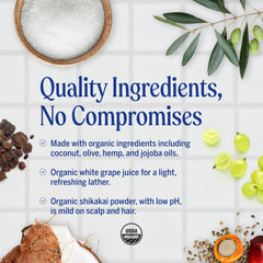Dr. Bronner's Poudre de Shikakai biologique, soin doux pour cheveux et peau.