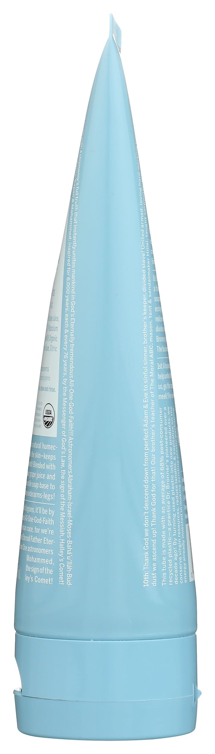 Dr. Bronner's utilisation quotidienne, format pratique pour la salle de bains.