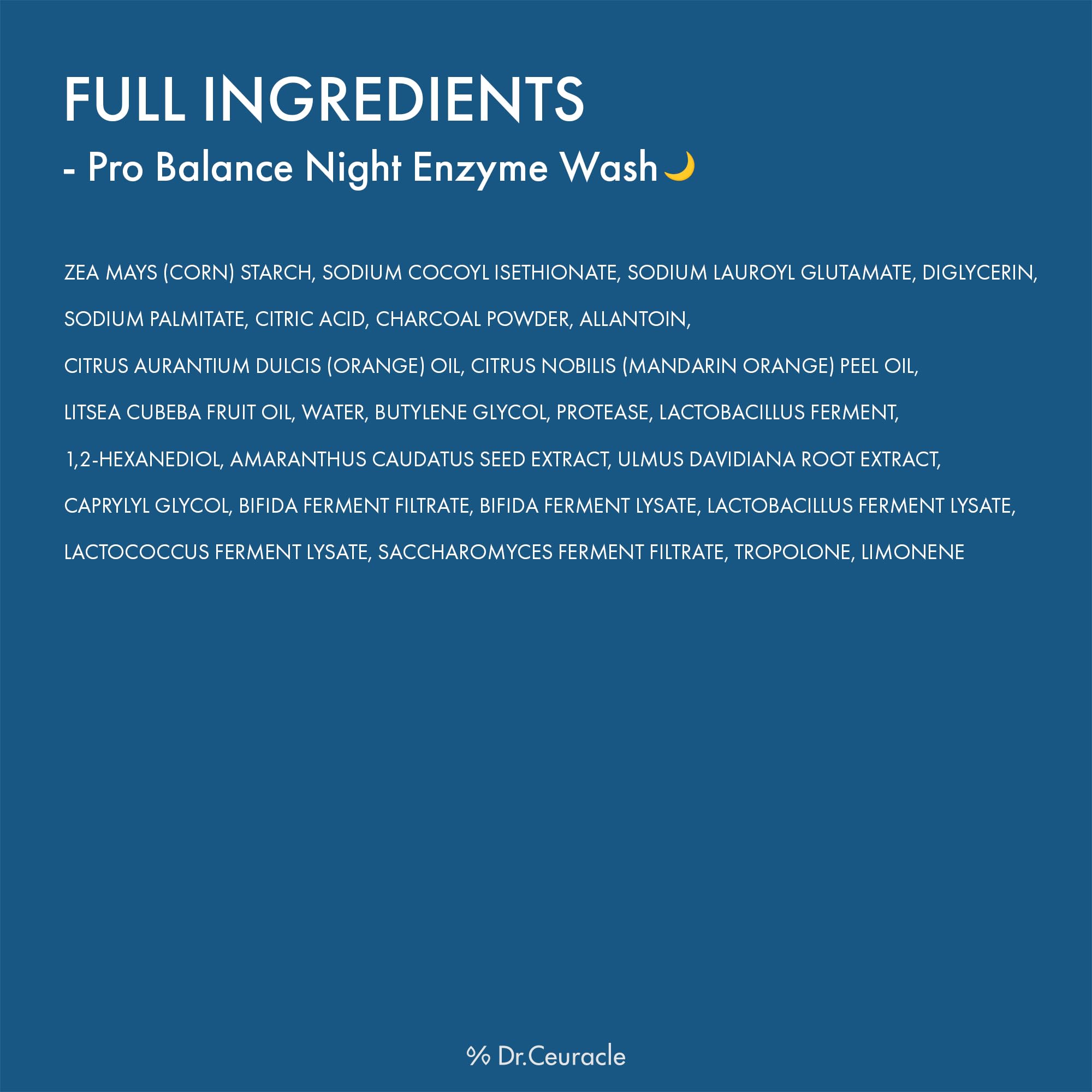Dr.Ceuracle Pro Balance Enzyme Powder Face Wash allie science et ingrédients naturels