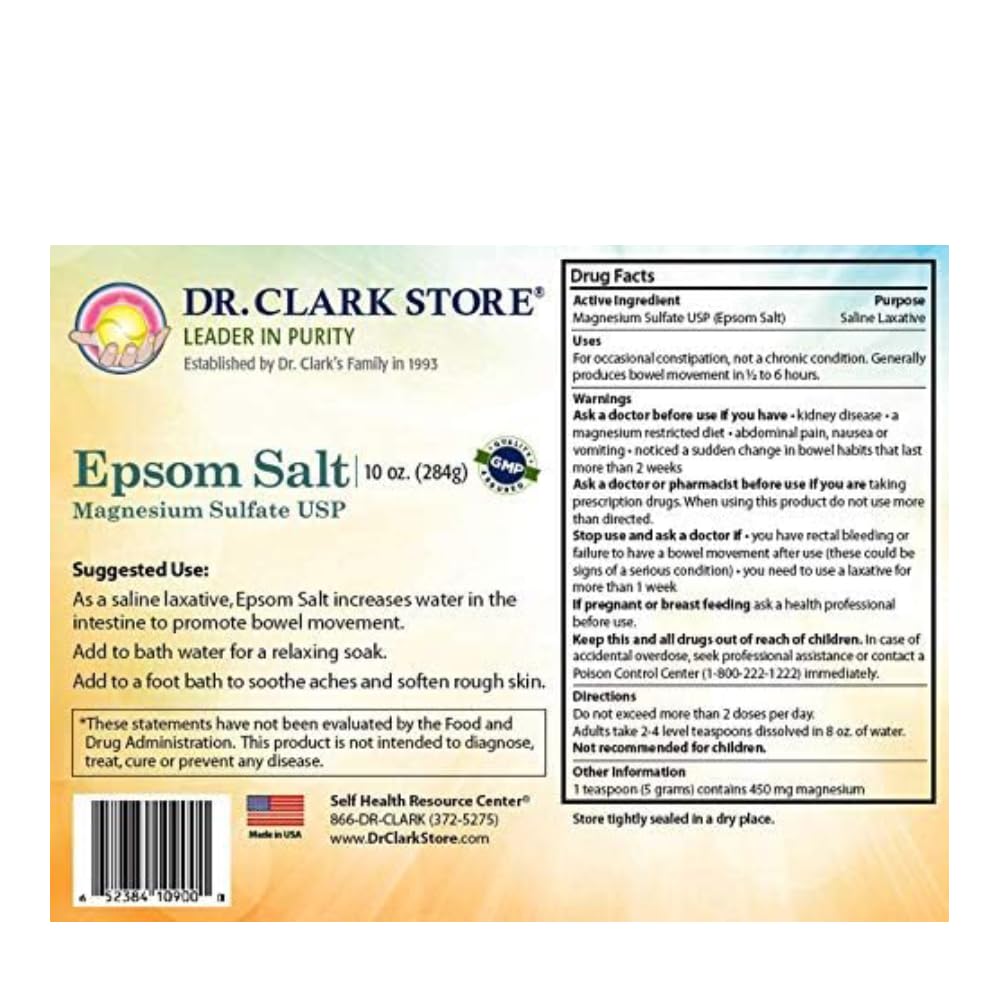 Dr. Clark Store – Bain apaisant au sel d Epsom pour relaxation et peau douce