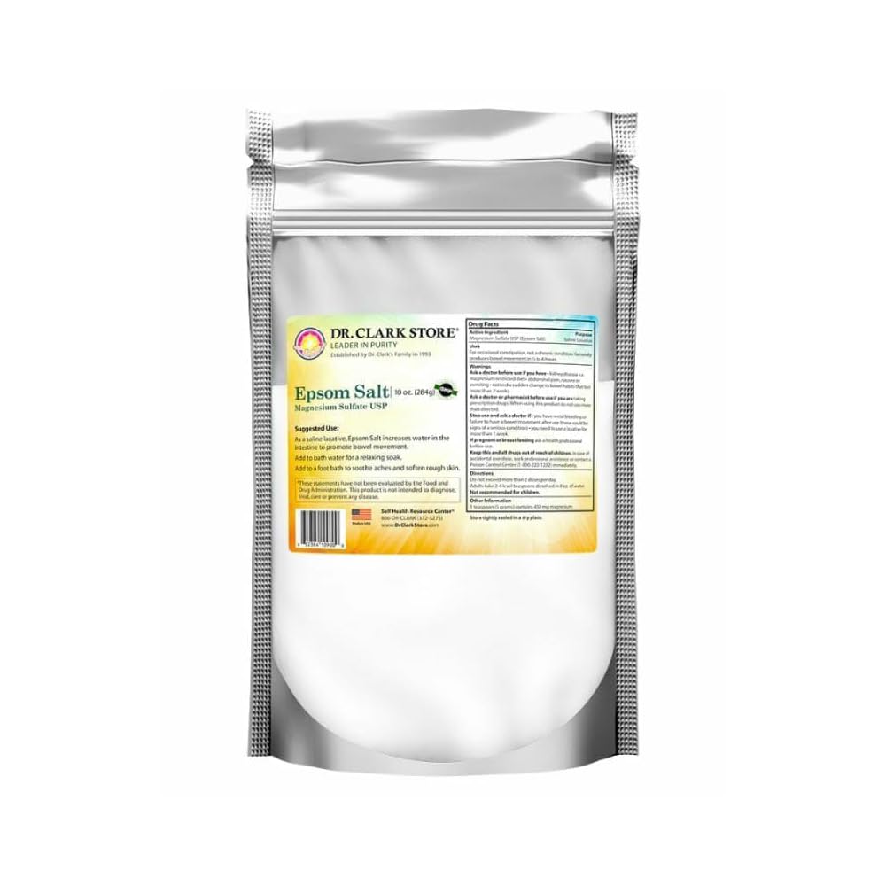Dr. Clark Store – Bouteille de sel d Epsom pour détente musculaire et détox naturelle