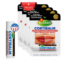 Application sur les lèvres avec Dr. Dan's Cortibalm, soulage les lèvres gercées.