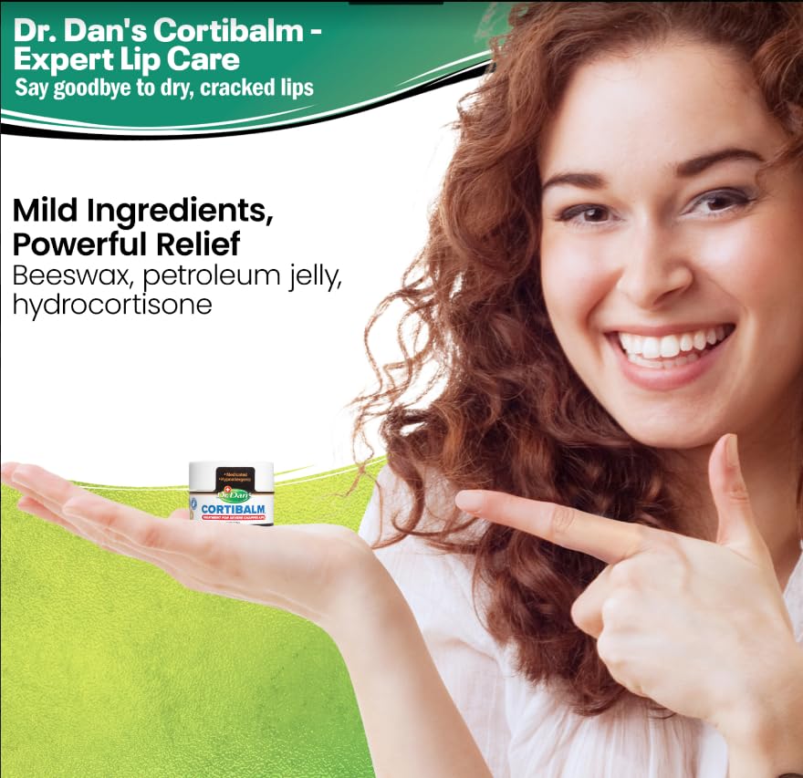 Dr. Dan's Cortibalm jar 3-pack front view showing gentle lip care