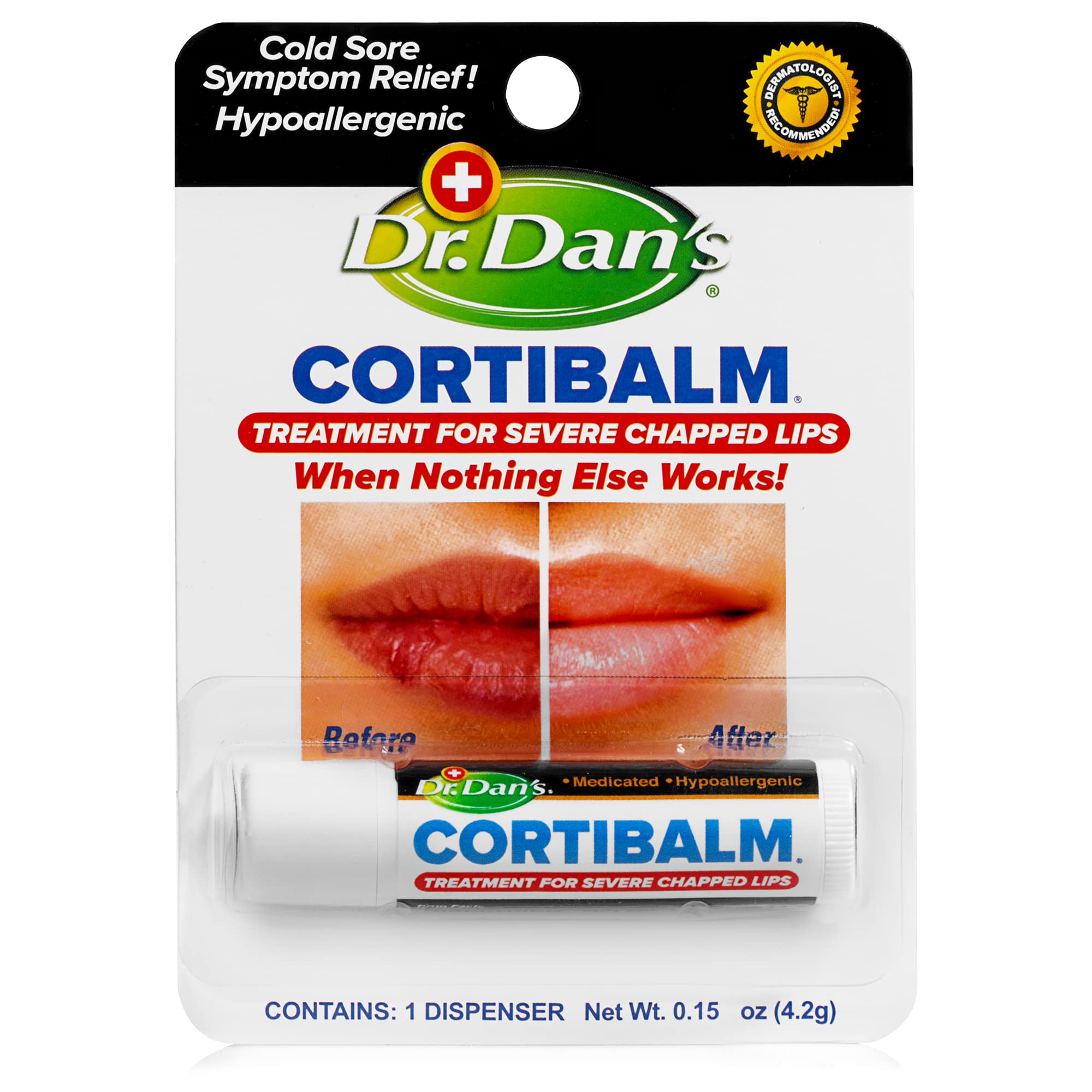 Dr. Dan's Cortibalm tube et emballage, praticité pour une application rapide.
