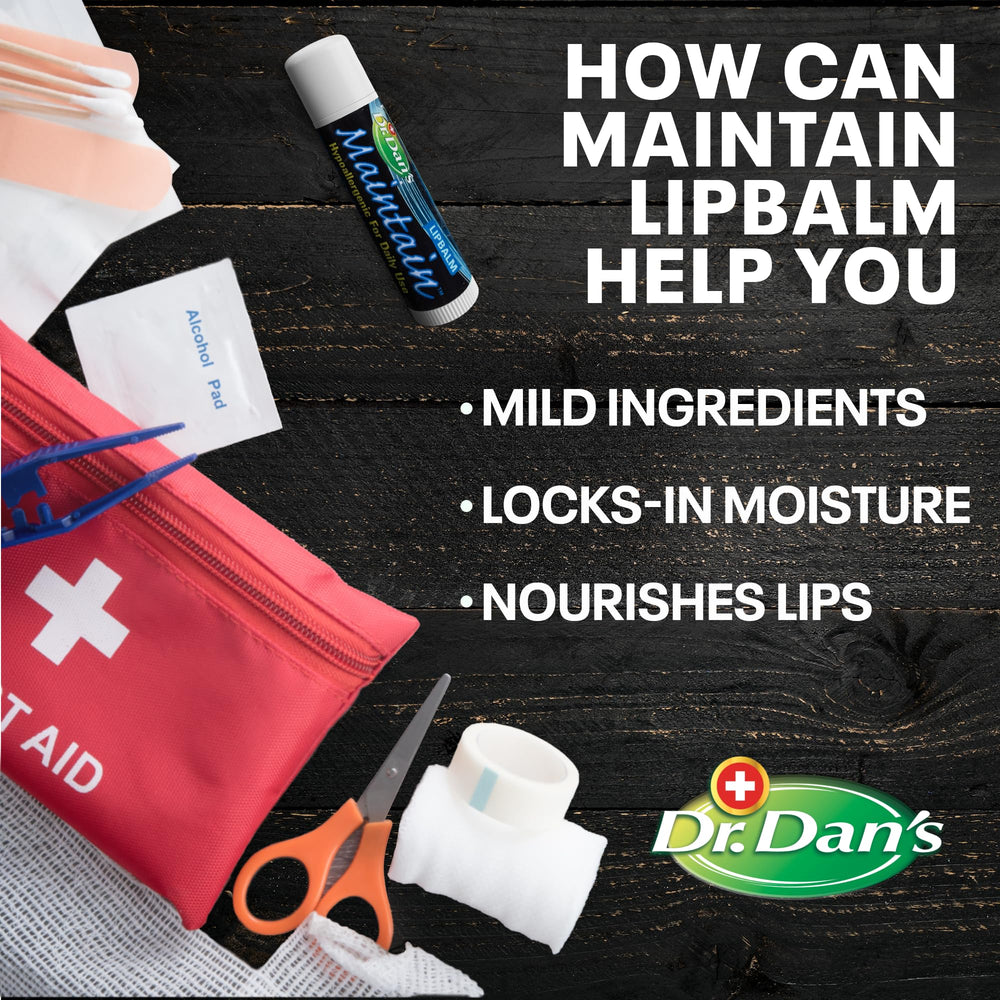 Dr. Dan's Maintain application lèvres, texture lisse et agréable