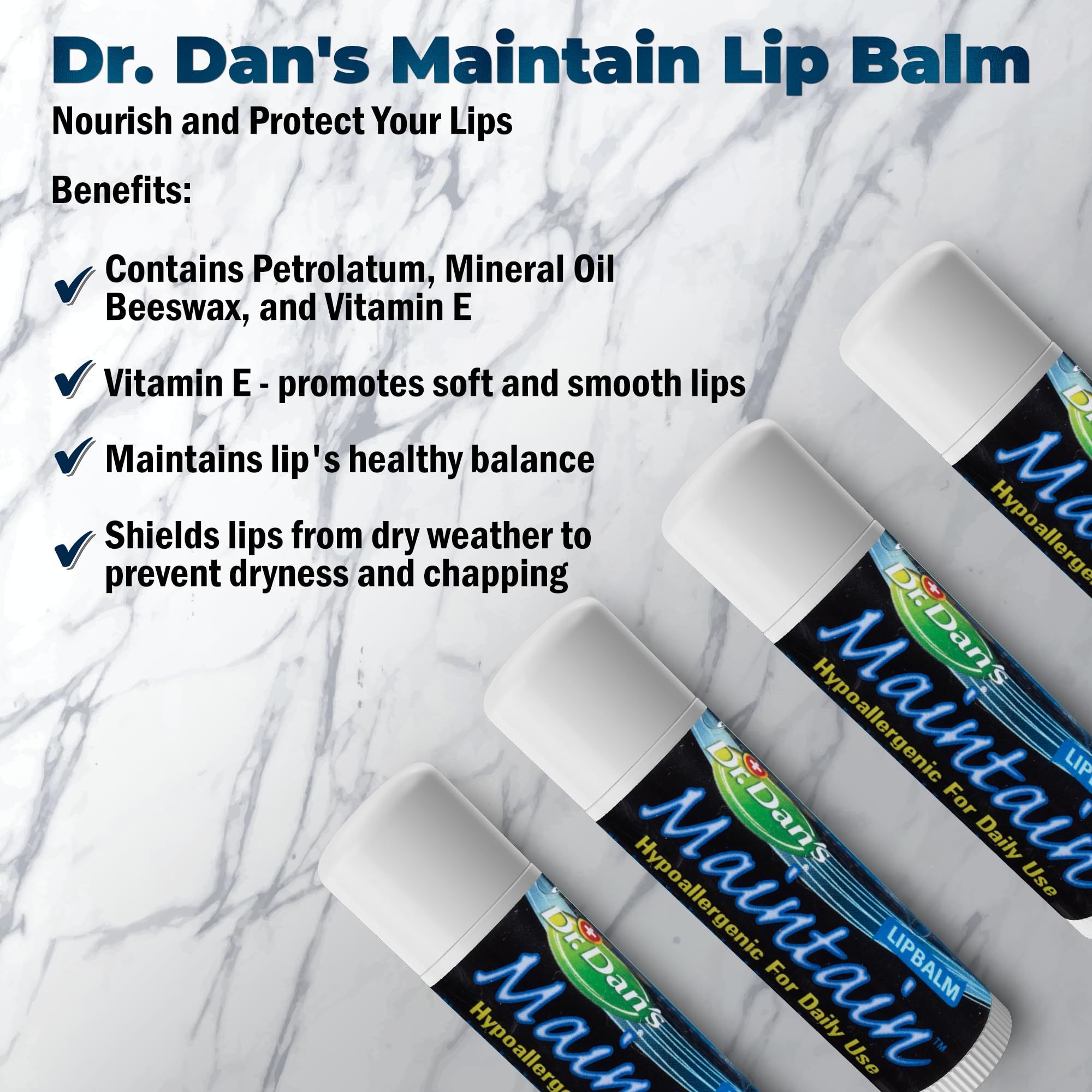 Dr. Dan's Maintain composition douce sans irritants pour lèvres sensibles