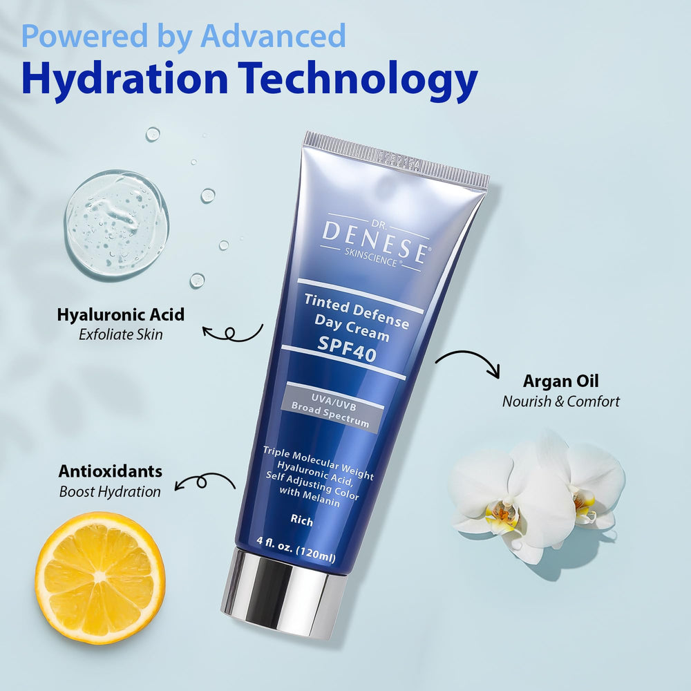 Application quotidienne Dr. Denese – soin léger et protection solaire intégrée.
