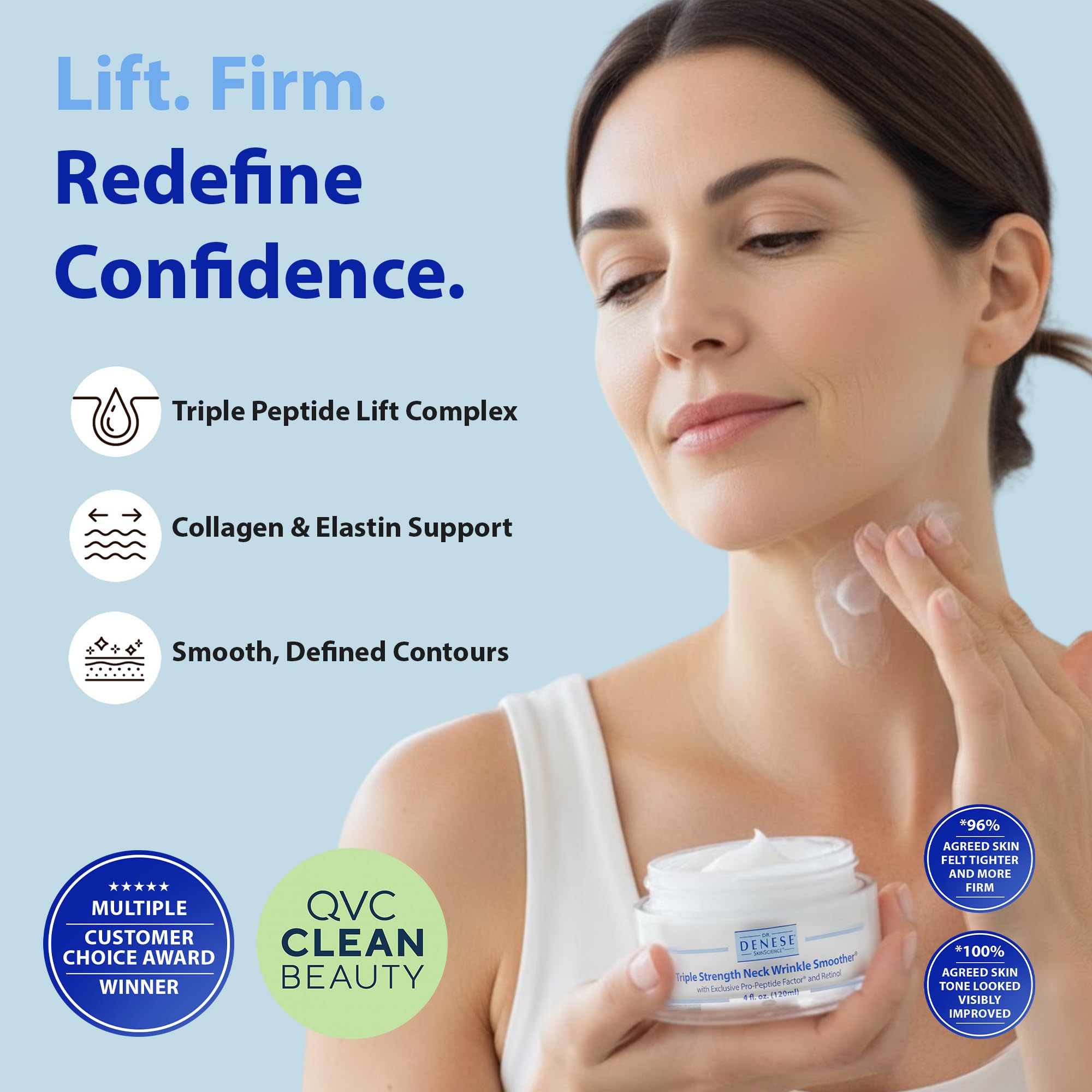 Dr. Denese Crème Cou texture soyeuse prête à l’application.