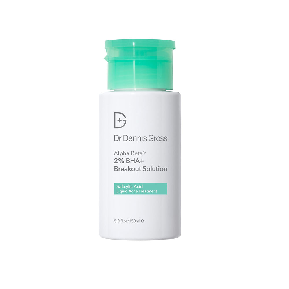 Dr Dennis Gross Alpha Beta 2% BHA+ Breakout en bouteille, peut réduire l'apparence des pores.