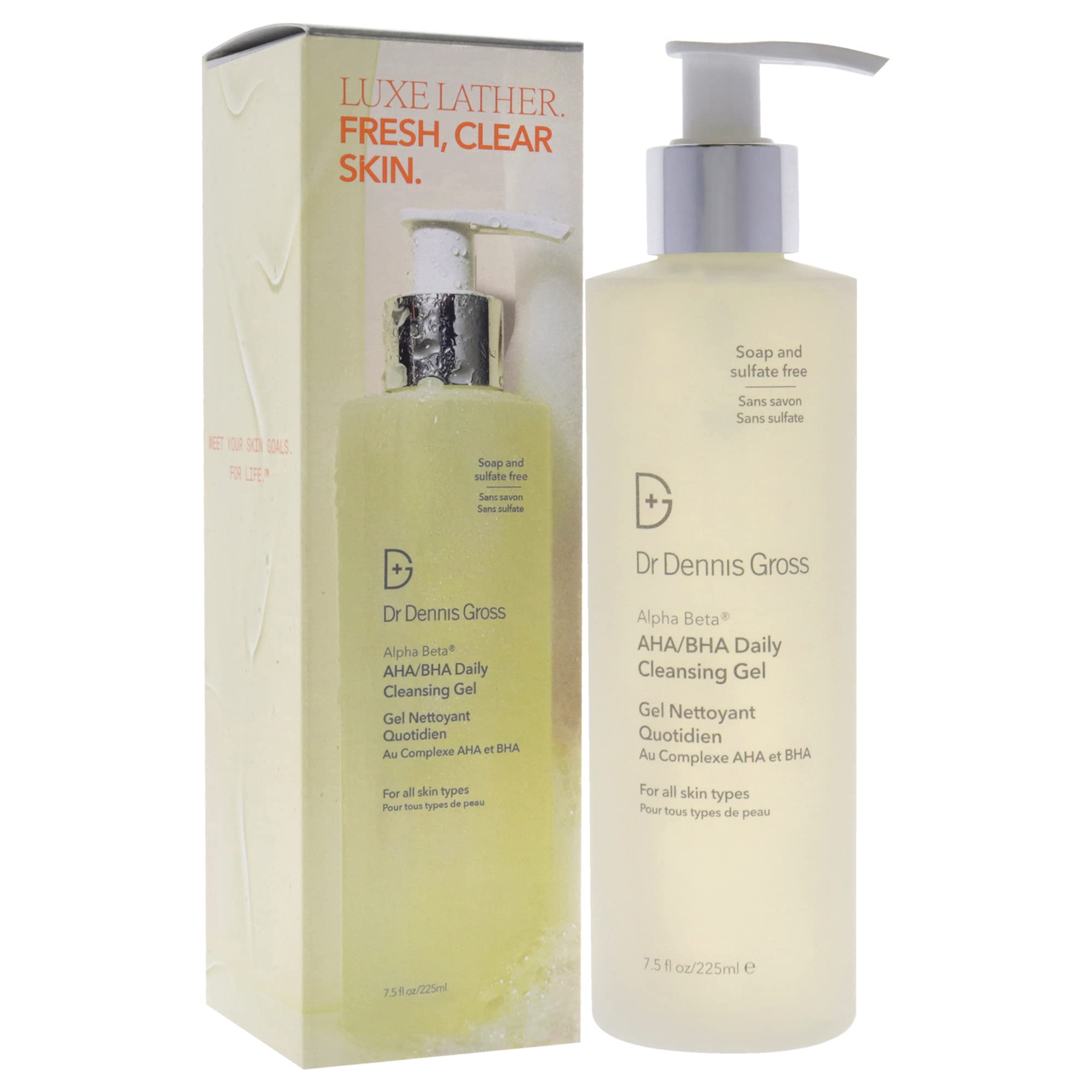 Dr Dennis Gross Alpha Beta Gel Nettoyant – application douce révélant des pores nets