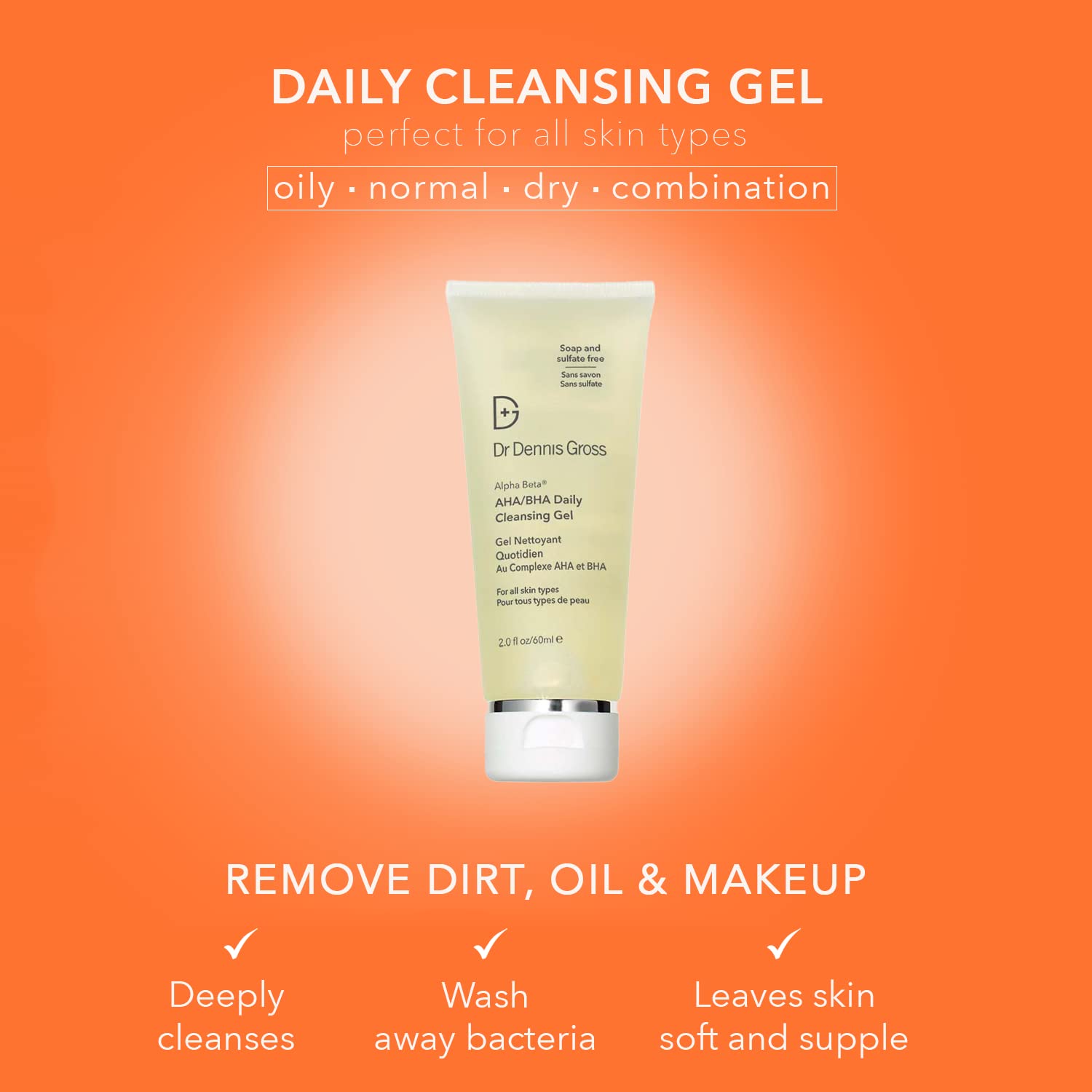 Mousse douce Alpha Beta nettoyant sans dessécher la peau.