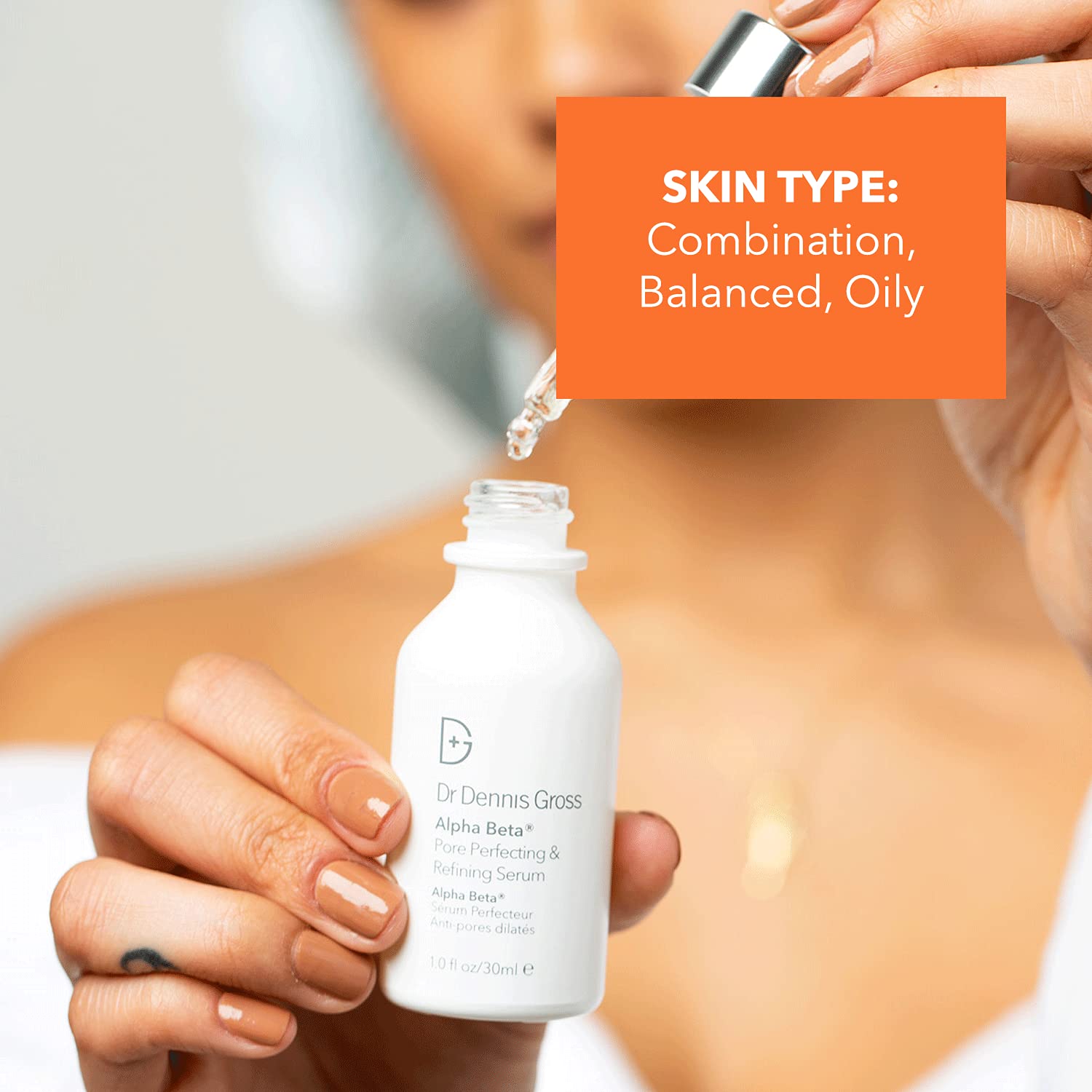 Dr. Dennis Gross Alpha Beta Serum, usage quotidien pour peau lisse.