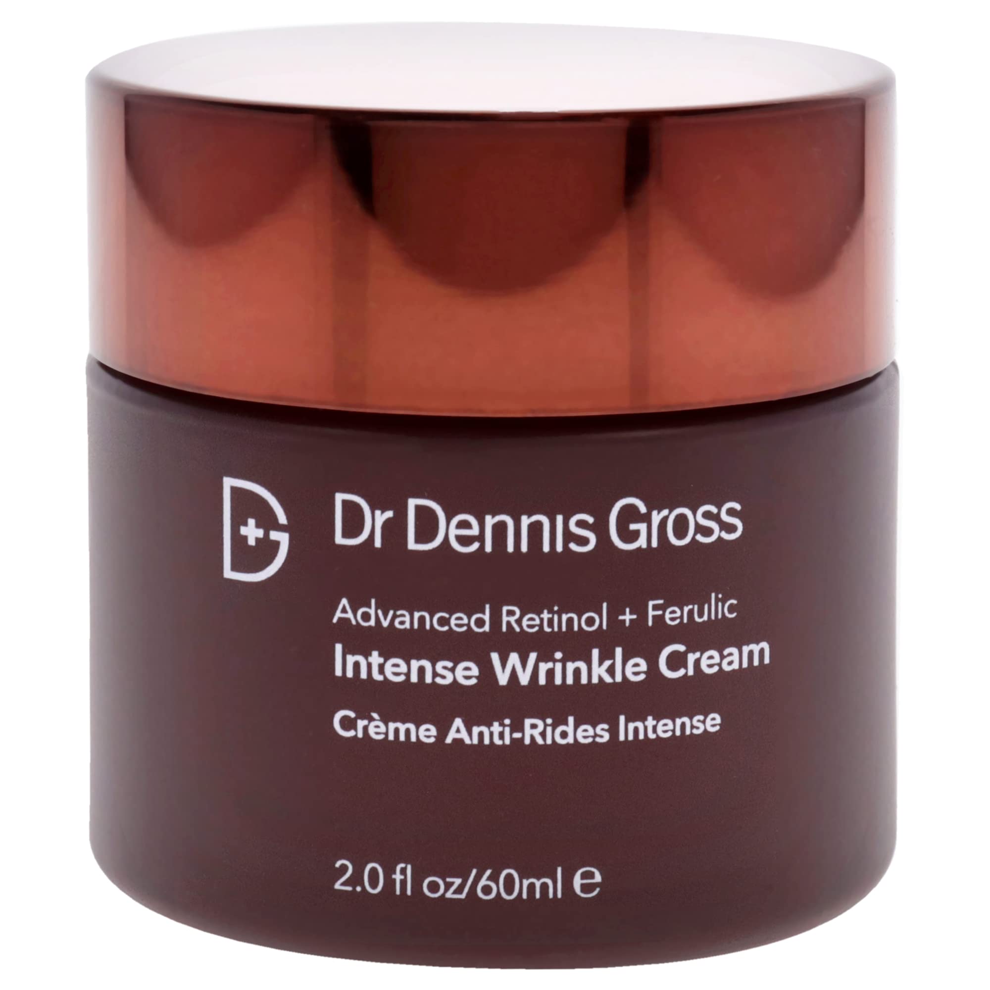 Crème anti-rides Dr Dennis Gross, texture onctueuse prête à être appliquée sur le visage.