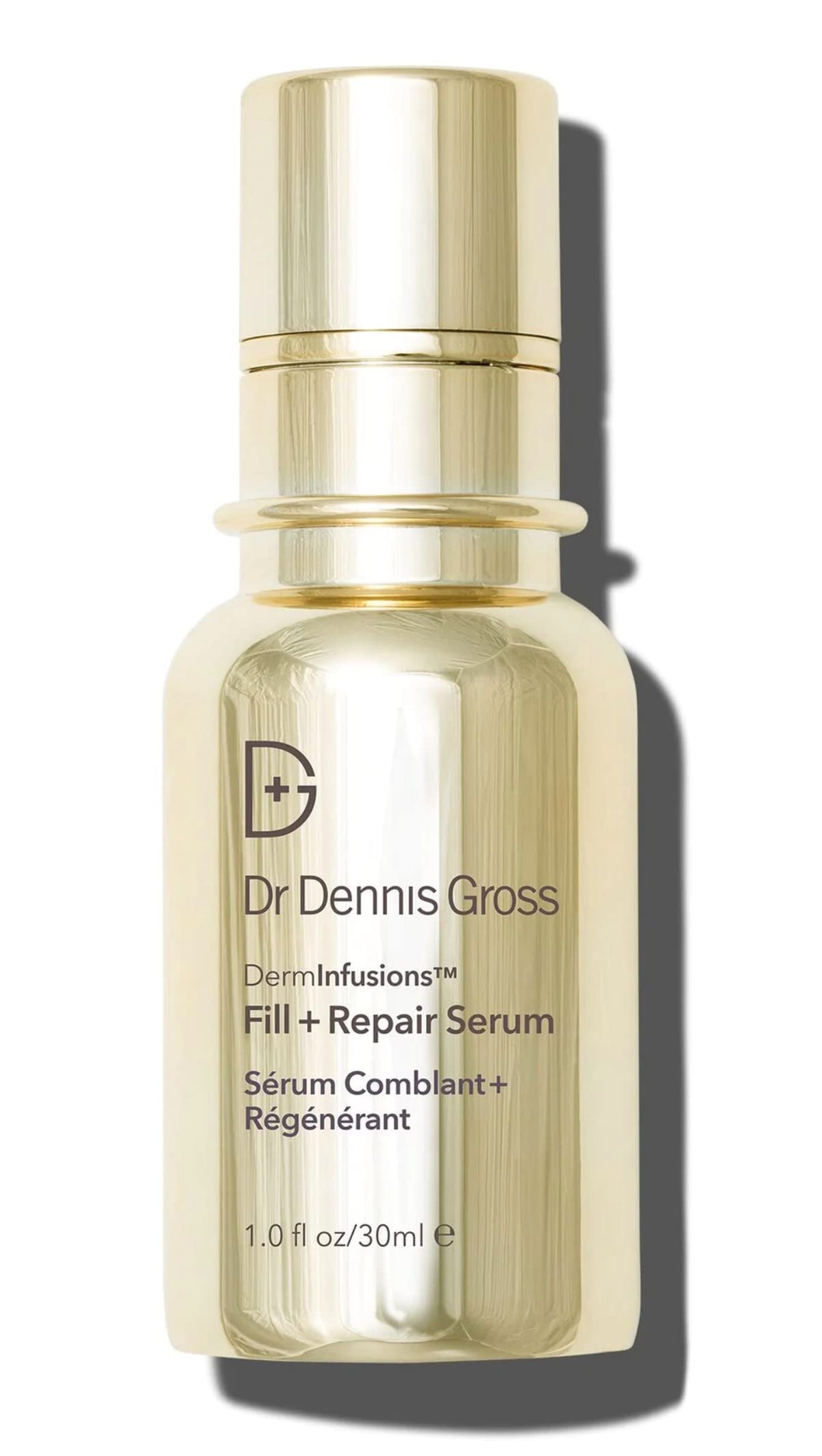 Dr Dennis Gross DermInfusions sérum en bouteille, remplissage immédiat et hydratation durable.