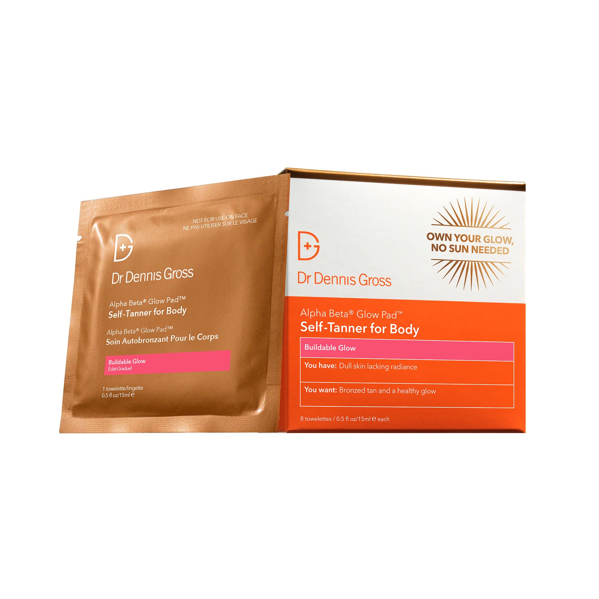 Dr. Dennis Gross Glow Pad Lingette exfoliante – exfolie en douceur pour une peau plus lisse.