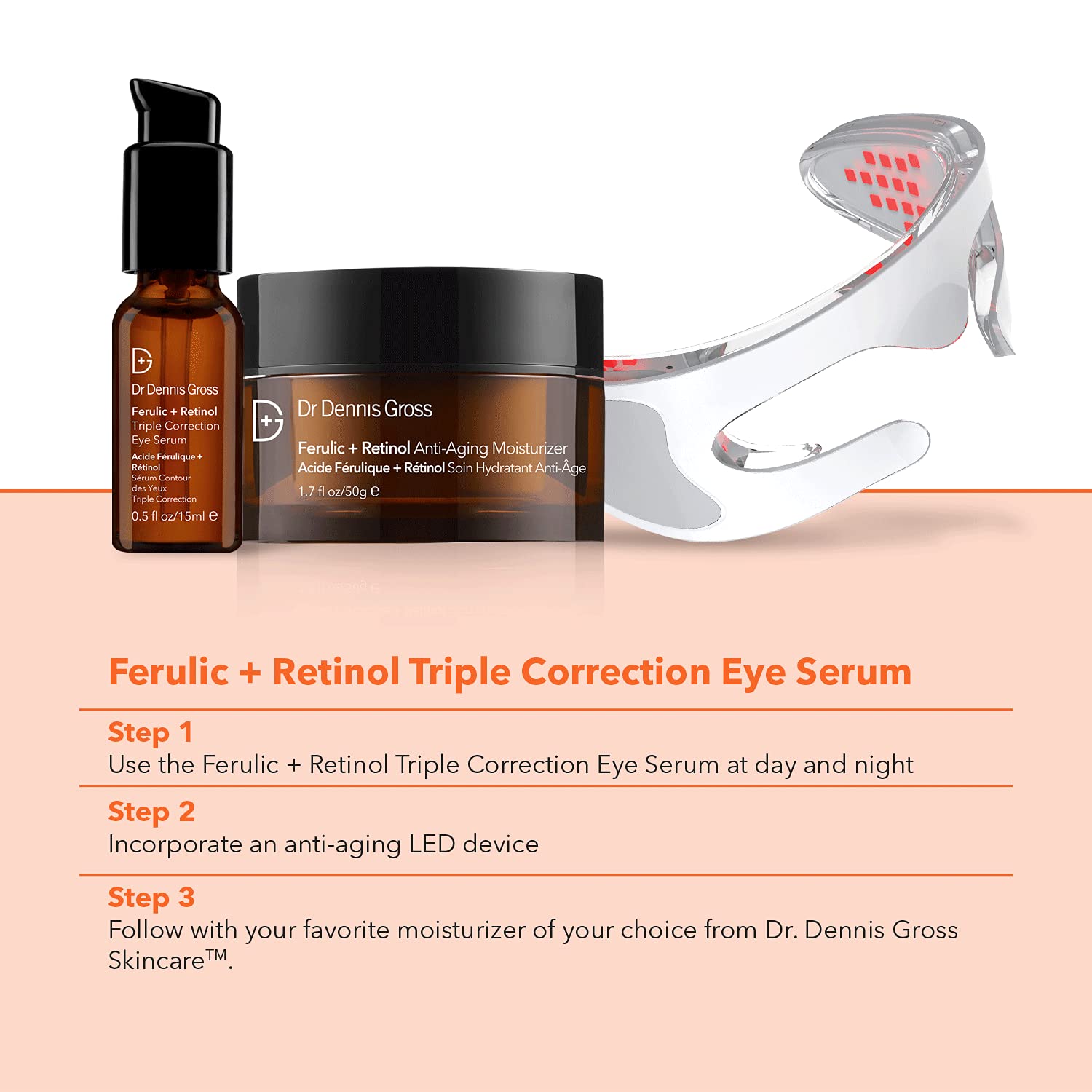 Dr Dennis Gross Sérum Yeux Ferulic Retinol – contenance pratique de 15 ml.