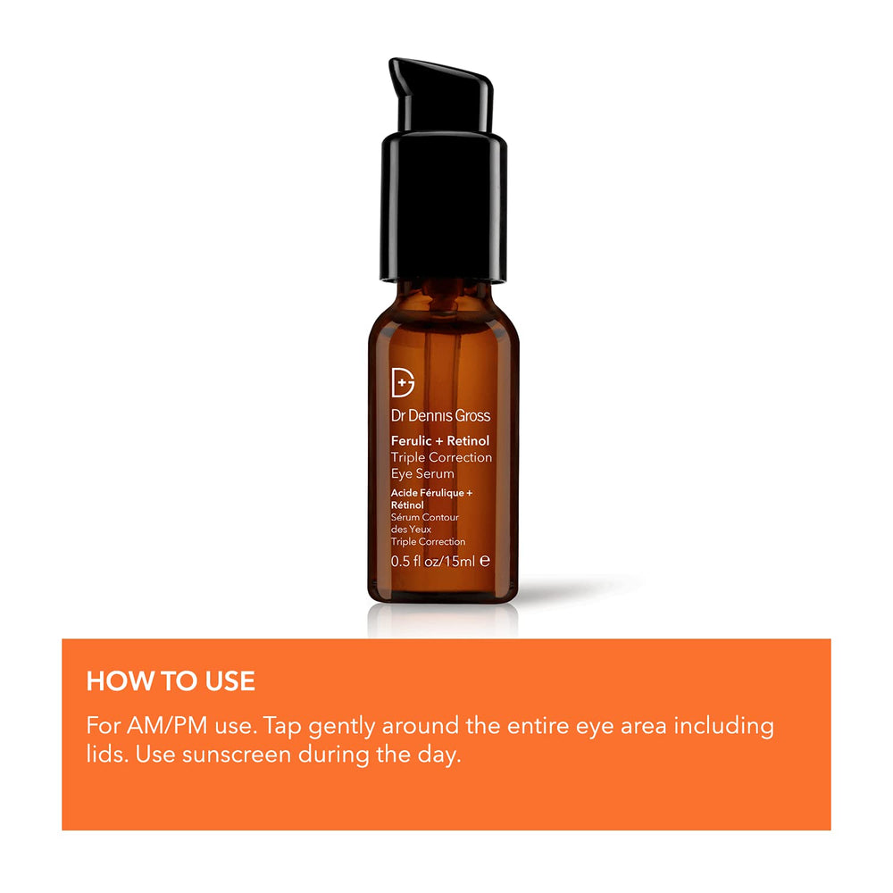 Dr Dennis Gross Sérum Yeux Ferulic Retinol – soin polyvalent pour le contour.